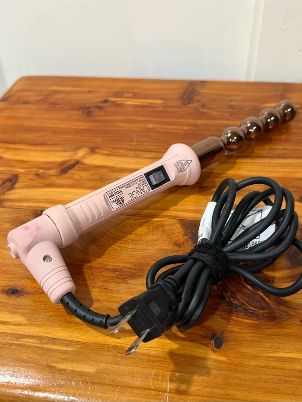 L'ange Le Perlé Titanium Bubble Wand in Blush Pink
